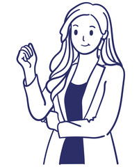 Vector art of woman drawing icon avatar profile illustration business female