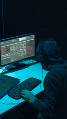 Internet fraud, darknet, data thiefs, cybergrime concept. Hacker attack on government server....