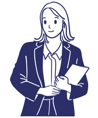 Vector art of woman drawing icon avatar profile illustration business female