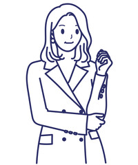 Vector art of woman drawing icon avatar profile illustration business female