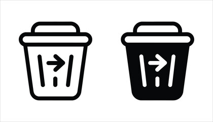 Recycle Bin Icon with Arrow Symbol.