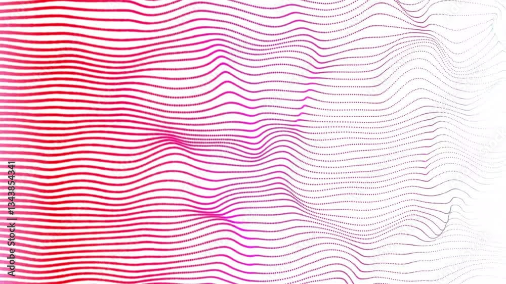 Poster abstract digital cyber wave made of red particles and dots moves with big data visualization. futuri