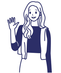 Vector art of woman drawing icon avatar profile illustration business female