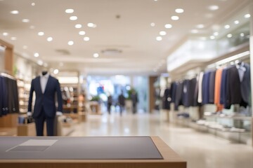 Empty Display in Upscale Men's Clothing Store