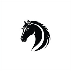 Vector logo horse, horse icon, horse head silhouette, Esport vector logo elegant horse on white background, horse head graphic, artistic horse emblem