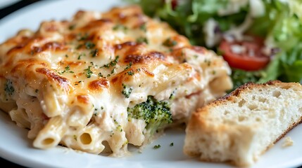 ブロッコリー入りラザニアとトーストのプレート