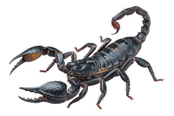 Emperor scorpion heterometrus laoticus isolated on transparent background