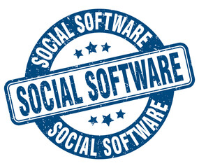social software stamp. social software label. round grunge sign