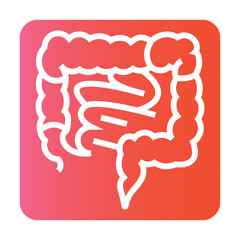 Inflammatory bowel disease line black icon. Vector isolated button.