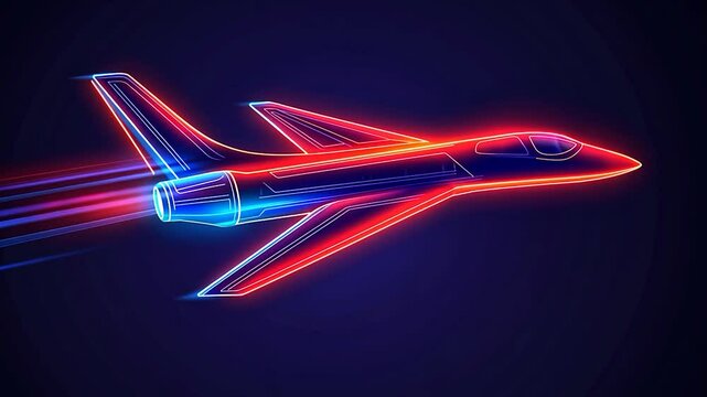 Neon Jet in Flight