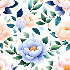 seamless pattern Delicate floral pattern with soft colors and