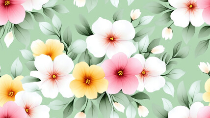 seamless pattern Delicate floral pattern with vibrant colors and