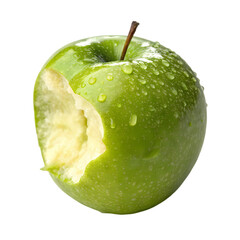 Green Apple, Bitten Apple, Fruit Image