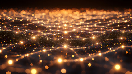 Obraz premium Abstract Visualization of a Glowing Neural Network or Cosmic Web Structure