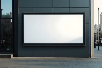 Fototapeta premium Empty Outdoor Advertising Billboard on Company Wall Design