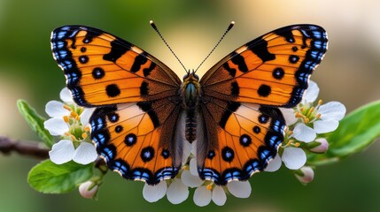 Obraz premium Stunning butterfly on blossoming flowers nature scene close-up photography vibrant environment macro view wildlife concept