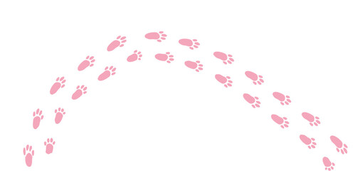 Bunny footprints create a playful trail across the soft, white surface, hinting at a recent hop in a winter wonderland