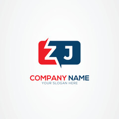ZJ or JZ Creative Modern Letters Logo Design Element