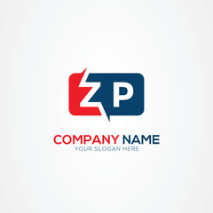 Fototapeta premium ZP or PZ Creative Modern Letters Logo Design Element