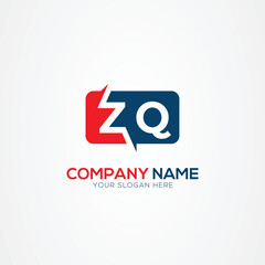 Obraz premium ZQ or QZ Creative Modern Letters Logo Design Element