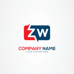 ZW or WZ Creative Modern Letters Logo Design Element
