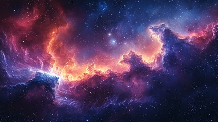 Obraz premium A deep-space nebula effect created entirely from oil paints
