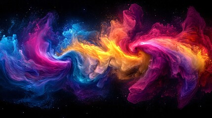 Obraz premium A trippy explosion of swirling opalescent ink