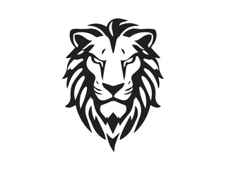 Lion Head Silhouette Vector Style.  Monochrome Lion Head Logo. Lion silhouette vector illustration.