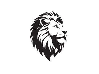 Fototapeta premium Lion Head Silhouette Vector Style. Monochrome Lion Head Logo. Lion silhouette vector illustration.