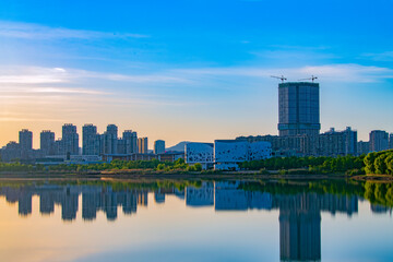 Naklejka premium Modern buildings and rural skyscrapers and tourist attractions in China