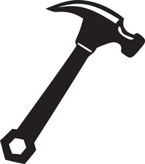 Hammer icon template black color editable. Hammer symbol Flat vector sign isolated on white background. Simple vector illustration for graphic and web design.