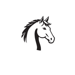 Horse head silhouette on white background. Horse logo design. Vector illustration.