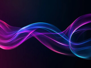 Obraz premium Elegant abstract design with glowing purple and blue wavy line on dark background