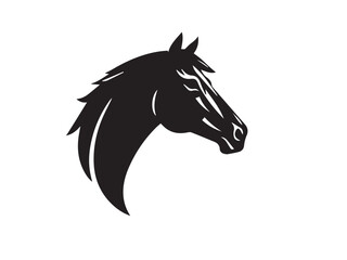 Horse head silhouette on white background. Horse logo design. Vector illustration.