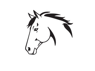 Fototapeta premium Horse head silhouette on white background. Horse logo design. Vector illustration.