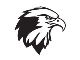 Obraz premium Eagle head silhouette. Eagle head vector logo on white background. Eagle logo design vector illustration.