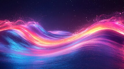 A luminous waterfall of liquid neon paint flowing infinitely