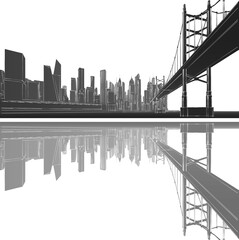  industrial landscape of a modern city 3d illustration