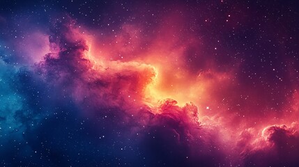 Fototapeta premium A dreamy cascade of glowing watercolor splashes drifting through space