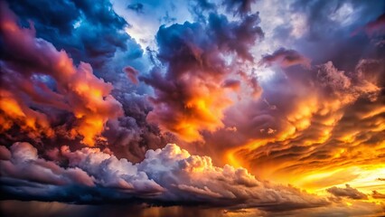 Naklejka premium Dramatic Storm Cloudscape: Dark Sky with Copy Space for Text