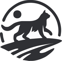 Obraz premium Silhouettes of a tiger and bear in a vector illustration featuring wild animals and mammals