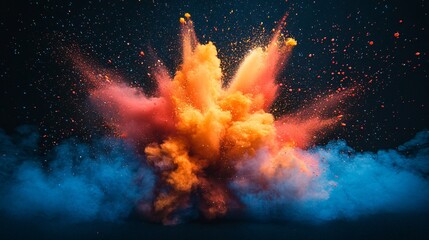 A vibrant explosion of high-contrast complementary colors clashing