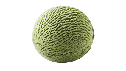 Obraz premium Single scoop of refreshing green tea ice cream on a transparent background, perfect for summer dessert and healthy eating concepts