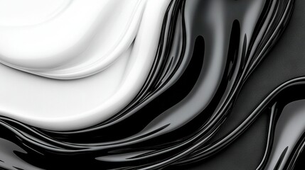 Obraz premium A clear depiction of a black-and-white background, featuring liquid cascading down the image's side and reaching the bottom