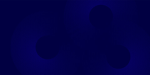 Abstract blue geometric lines glowing on dark blue background. Modern shiny blue circle lines pattern. Futuristic technology concept. Suitable for cover, poster, banner eps 10. vector.