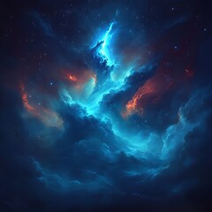 Fototapeta premium A vibrant nebula showcasing colors and light in outer space