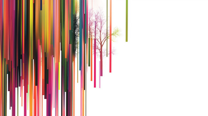 Vertical multi-colored lines background with white copy space
