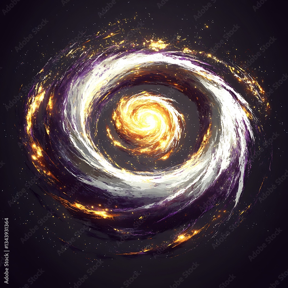 Canvas Prints a bright swirling galactic nebula showcases colors in outer space