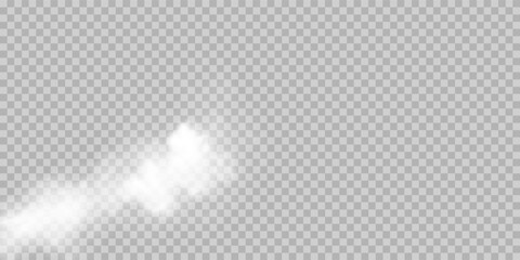 Fog or smoke isolated transparent special effect. White vector cloudiness, mist or smog background. Vector illustration	
