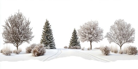 Fototapeta premium Magical Winter Wonderland Pathway for Peaceful Strolls in Snow